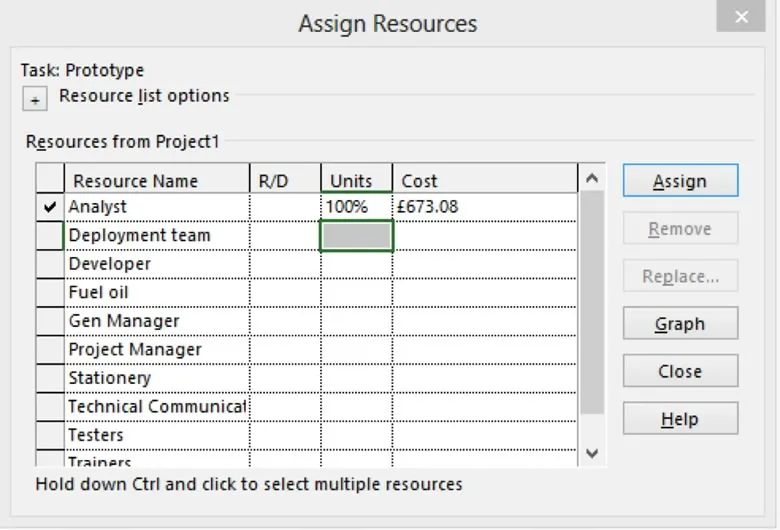 ms project assign multiple resources to one task